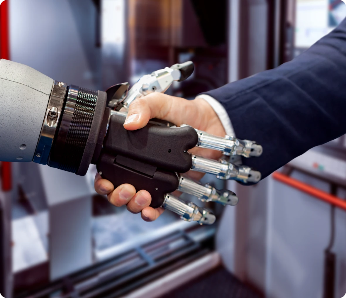 Human-robot collaboration handshake